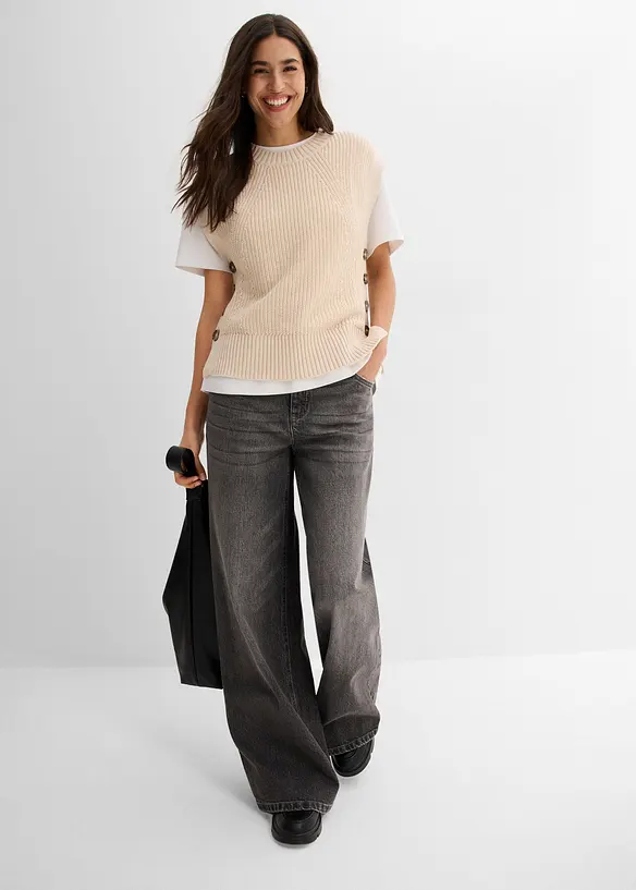 Pull sans manches en maille, bonprix