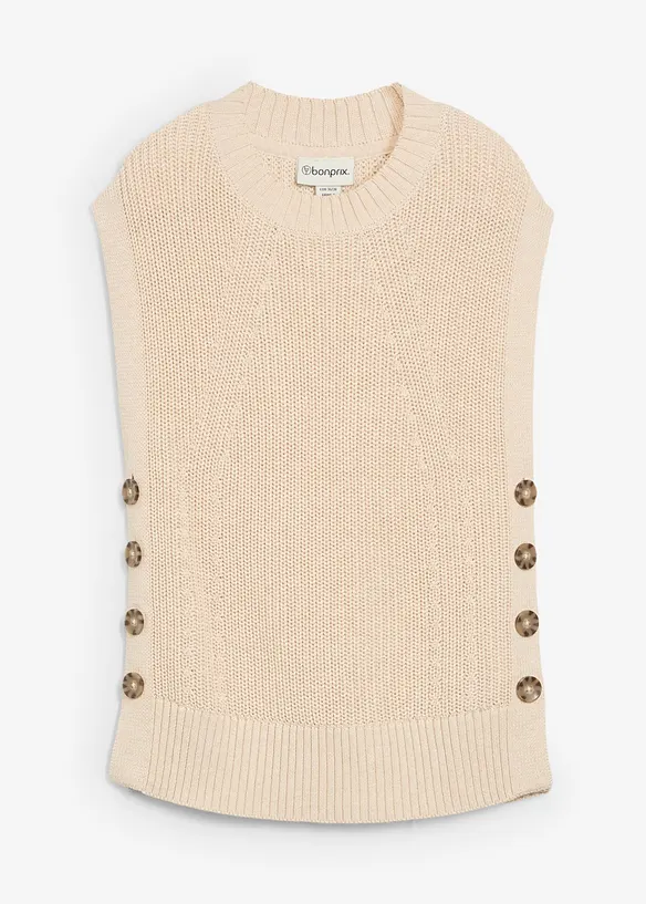 Pull sans manches en maille, bonprix