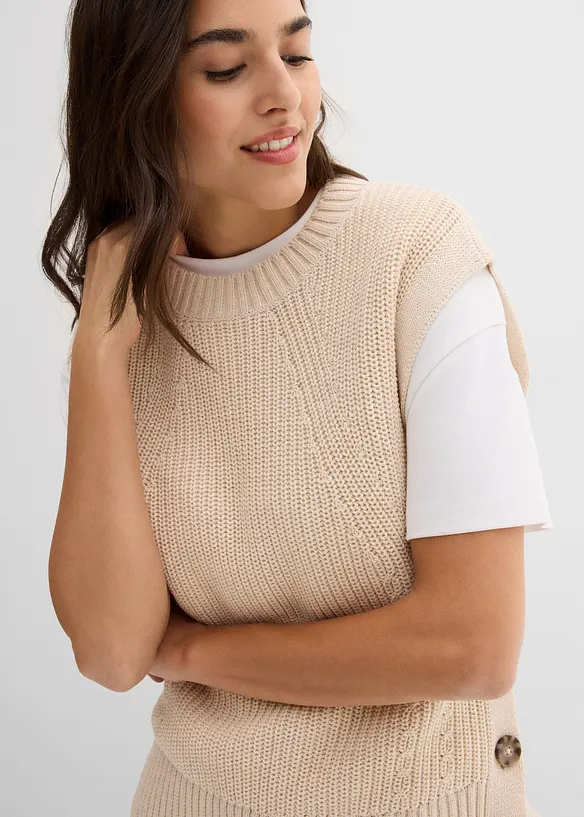 Pull sans manches en maille, bonprix