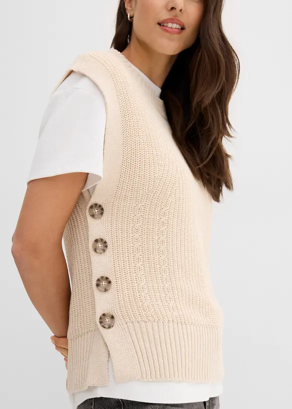 Pull sans manches en maille, bonprix