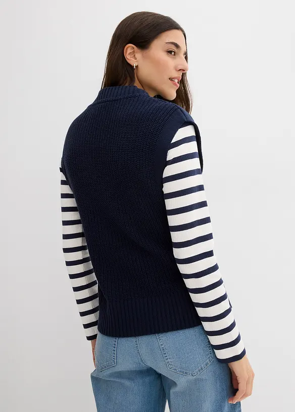 Pull sans manches en maille, bonprix