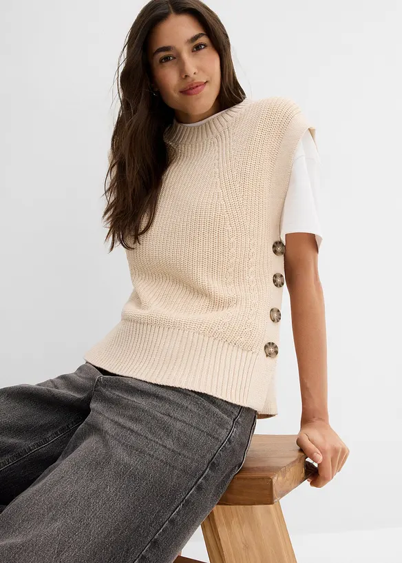 Pull sans manches en maille, bonprix