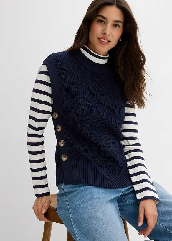 Pull sans manches en maille, bonprix