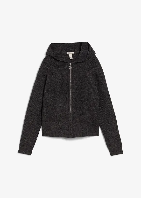 Gilet en maille à capuche, bonprix