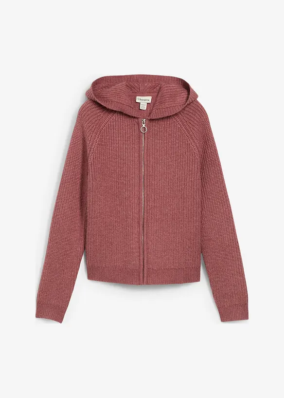 Gilet en maille à capuche, bonprix