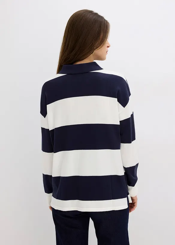 Pull oversize à col polo, bonprix