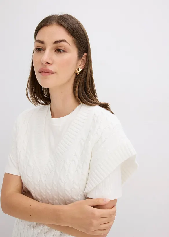 Pull sans manches à motif torsadé, bonprix