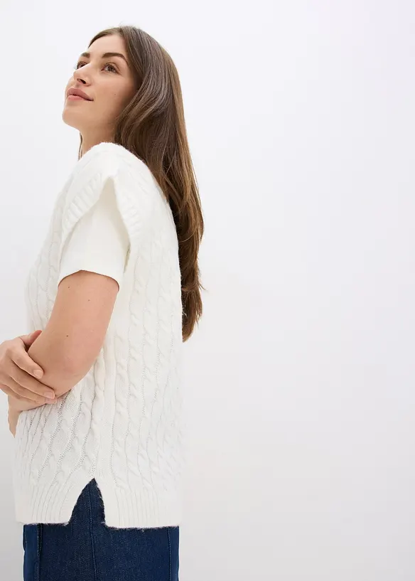 Pull sans manches à motif torsadé, bonprix