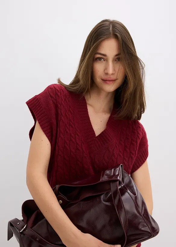 Pull sans manches à motif torsadé, bonprix