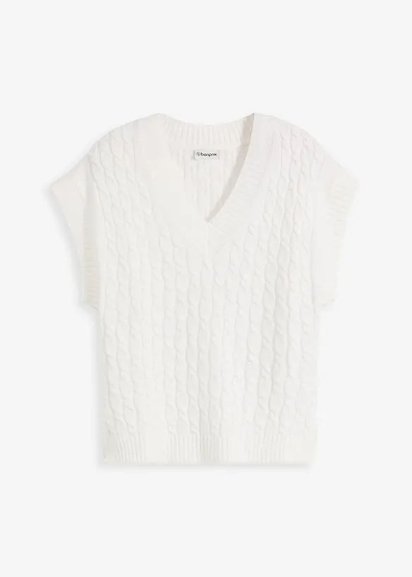 Pull sans manches à motif torsadé, bonprix
