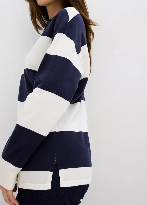 Pull oversize à col polo, bonprix