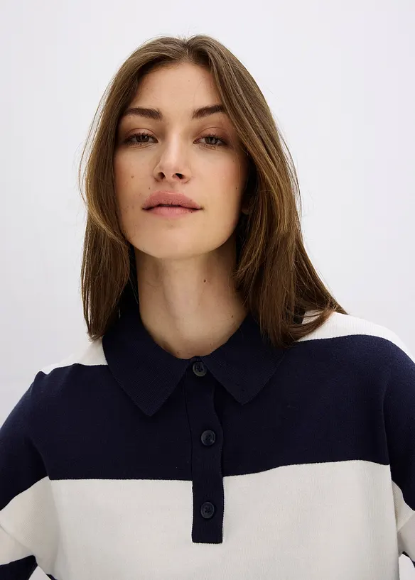 Pull oversize à col polo, bonprix