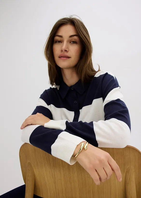 Pull oversize à col polo, bonprix