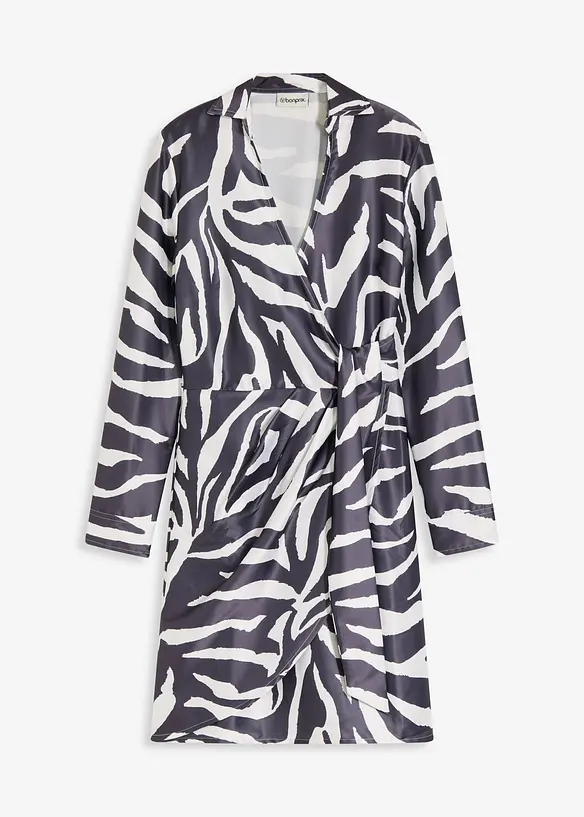 Robe portefeuille en satin fluide, bonprix