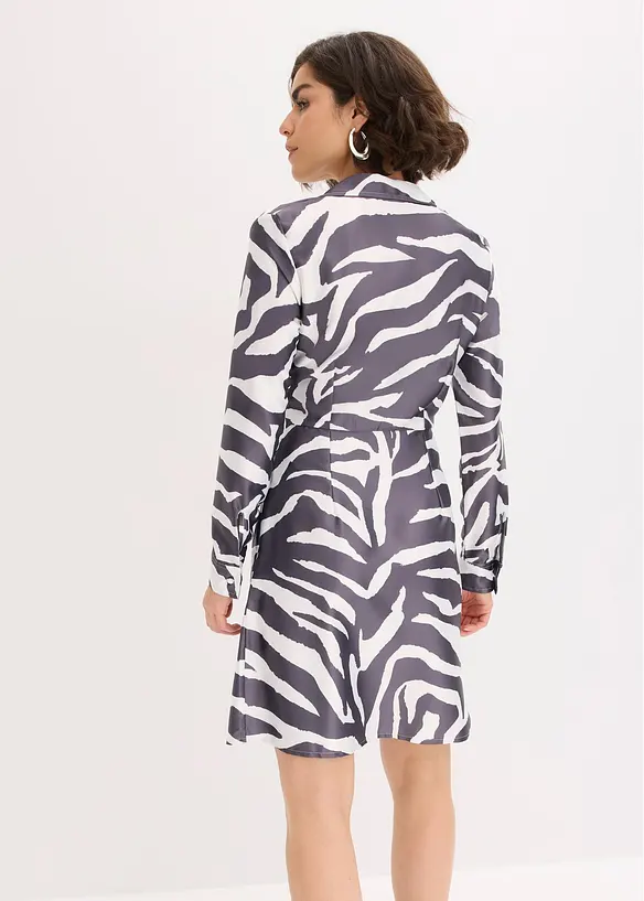 Robe portefeuille en satin fluide, bonprix