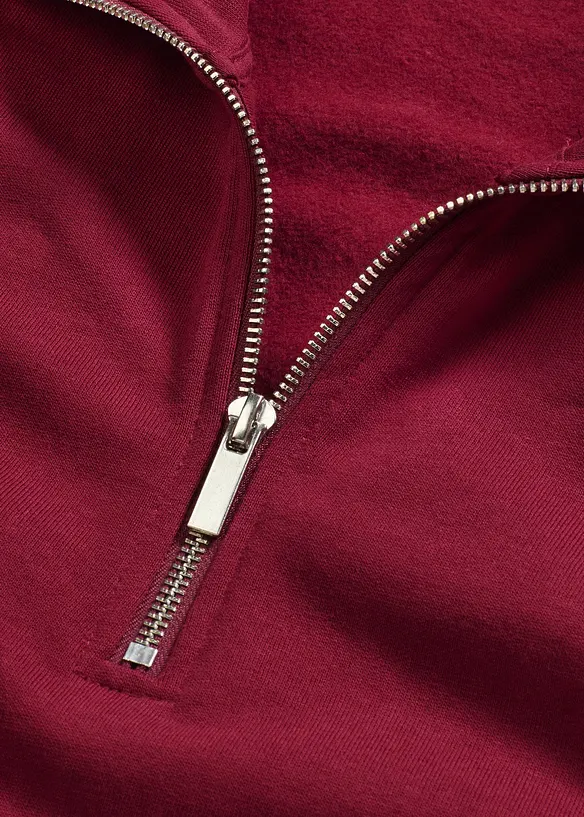 Sweat oversize à col zippé, bonprix