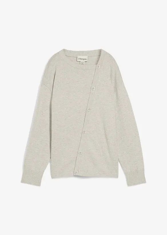 Pull en fine maille à boutons asymétriques, bonprix