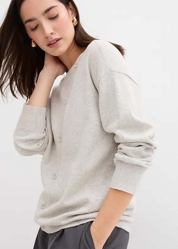 Pull en fine maille à boutons asymétriques, bonprix