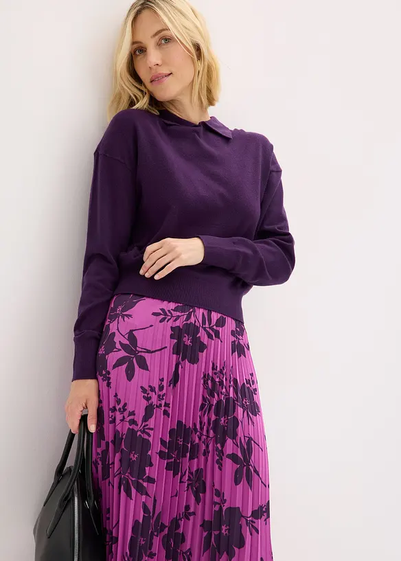 Pull en fine maille de viscose mélangée, bonprix