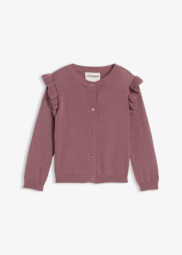 Gilet en fine maille à manches volantées, bonprix