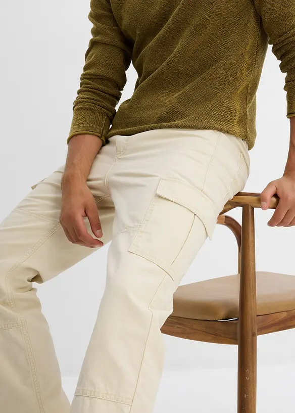 Pantalon cargo droit en toile de coton, loose, bonprix