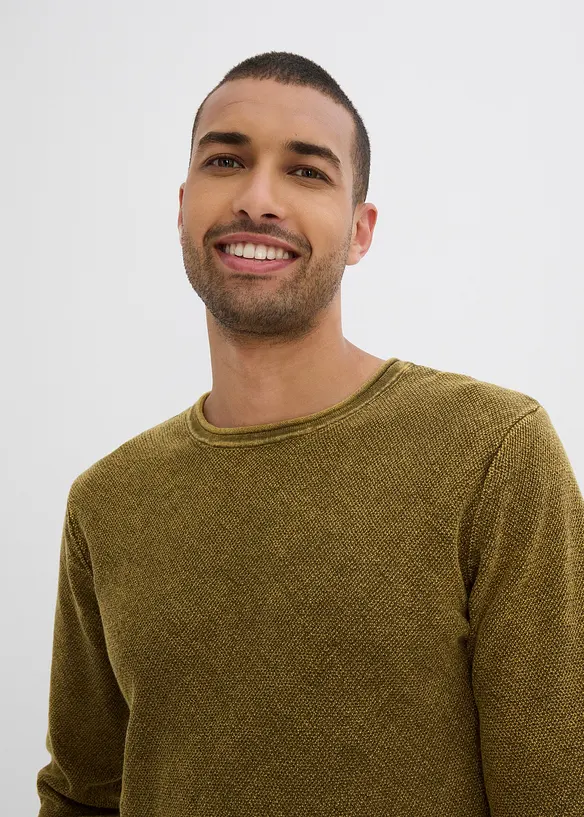 Pull aspect délavé, slim, bonprix