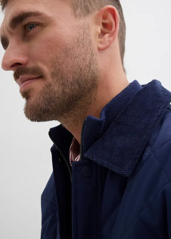 Veste matelassée avec col en velours côtelé, bonprix