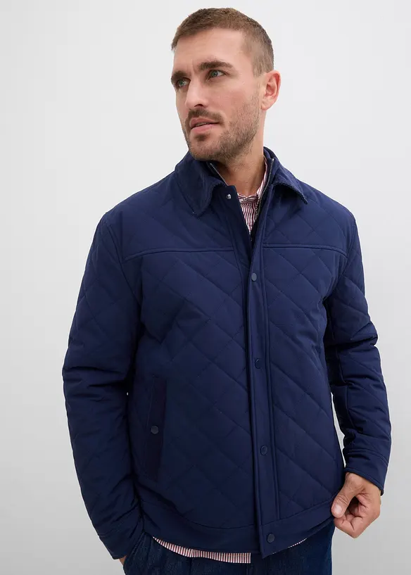 Veste matelassée avec col en velours côtelé, bonprix