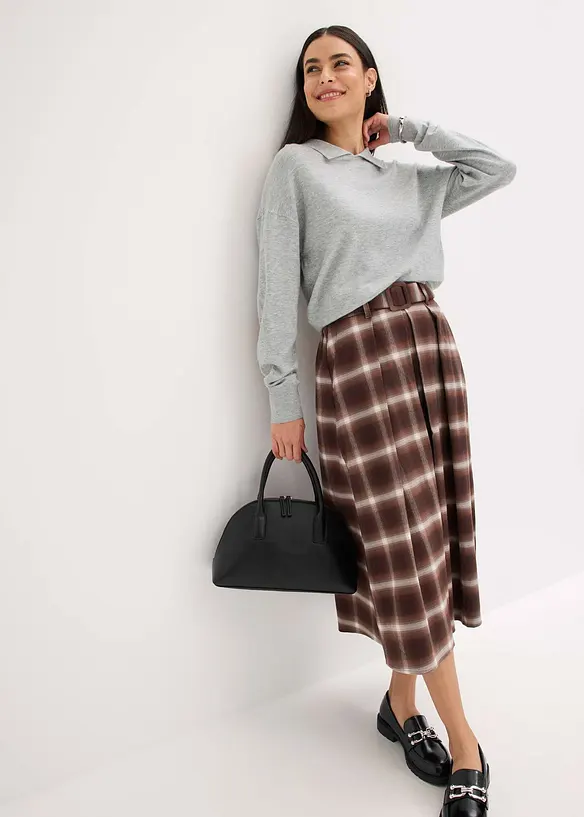 Pull en fine maille de viscose mélangée, bonprix