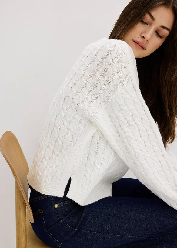 Pull à motif torsadé, bonprix