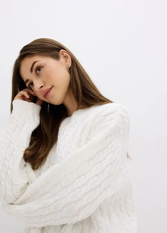 Pull à motif torsadé, bonprix