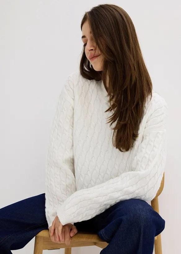 Pull à motif torsadé, bonprix