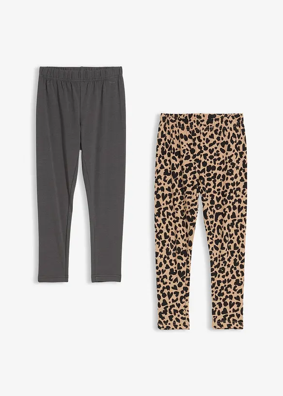 Lot de 2 leggings en coton extensible, bonprix