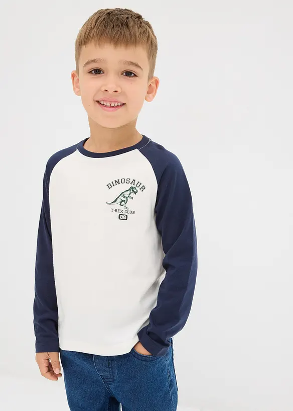 T-shirt manches longues raglan 100% coton, bonprix