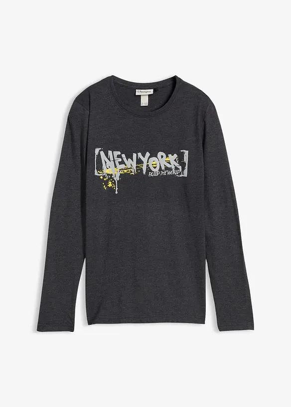 T-shirt manches longues à imprimé, bonprix