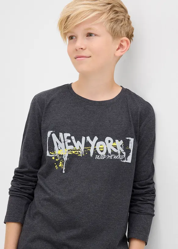 T-shirt manches longues à imprimé, bonprix