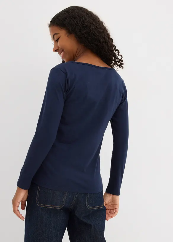 Lot de 2 T-shirts manches longues, bonprix