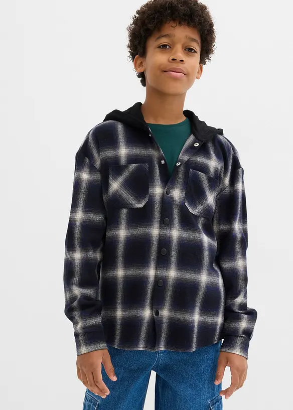 Chemise en flanelle à capuche, bonprix
