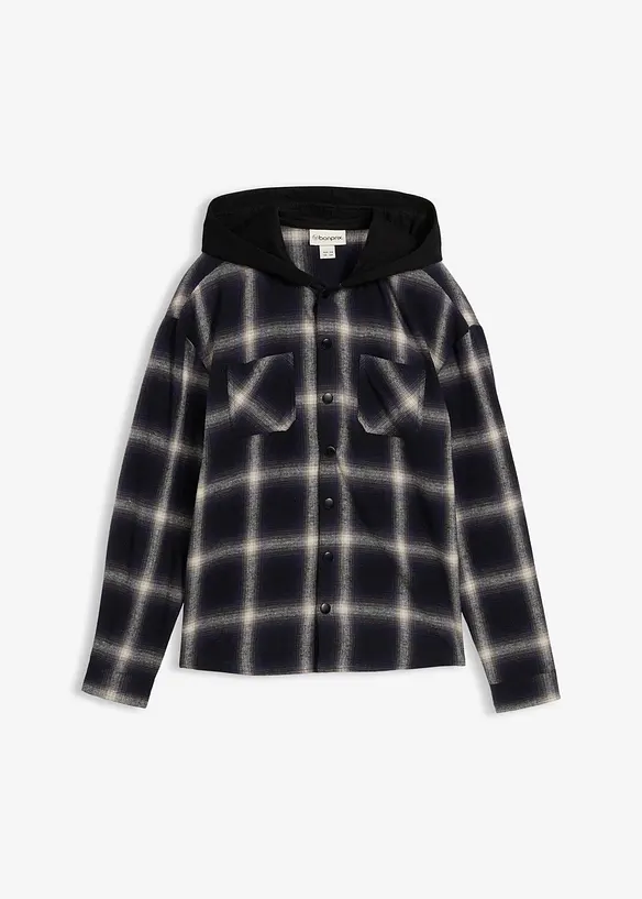 Chemise en flanelle à capuche, bonprix