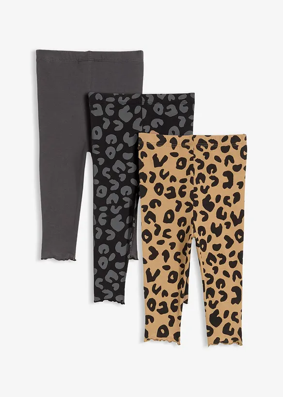 Lot de 3 leggings 100% coton, bonprix