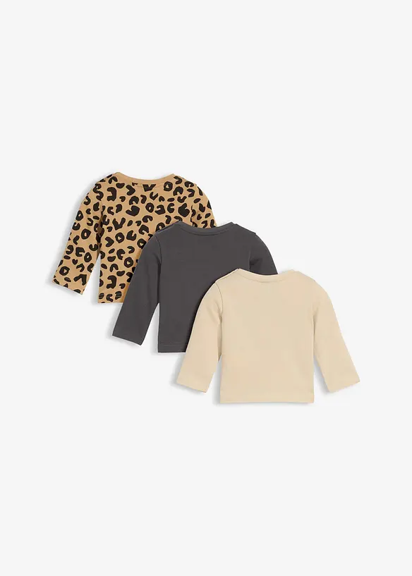 Lot de 3 T-shirts longs 100% coton, bonprix