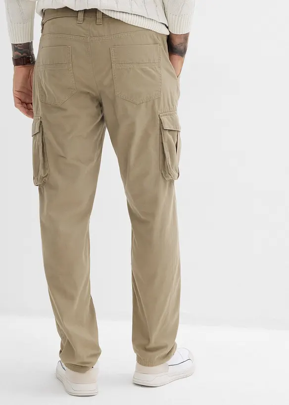 Pantalon droit cargo 100% coton, Regular, bonprix