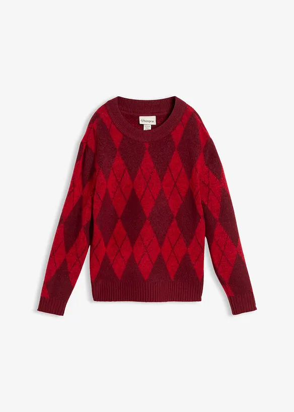 Pull à losanges en fine maille, bonprix