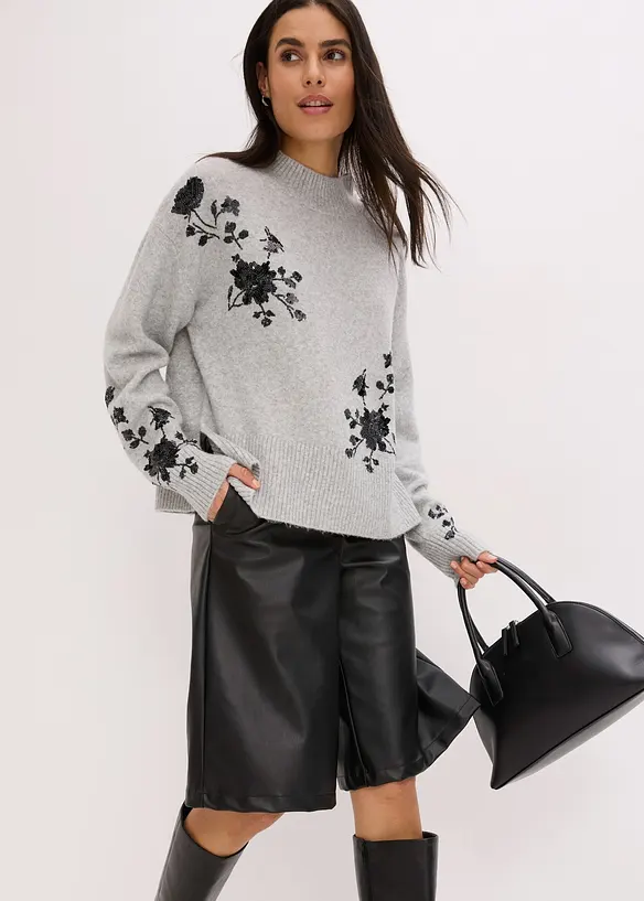 Pull brod&eacute; de sequins, bonprix