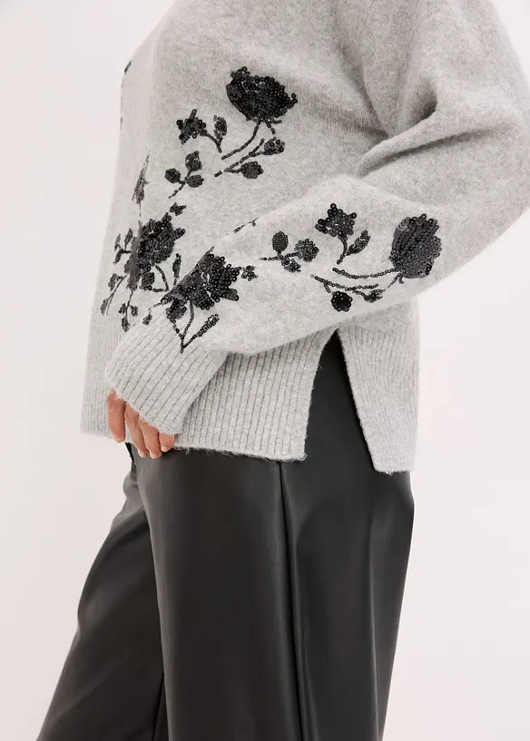 Pull brod&eacute; de sequins, bonprix