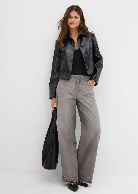 Jean large à taille mi-haute élastiquée, bonprix