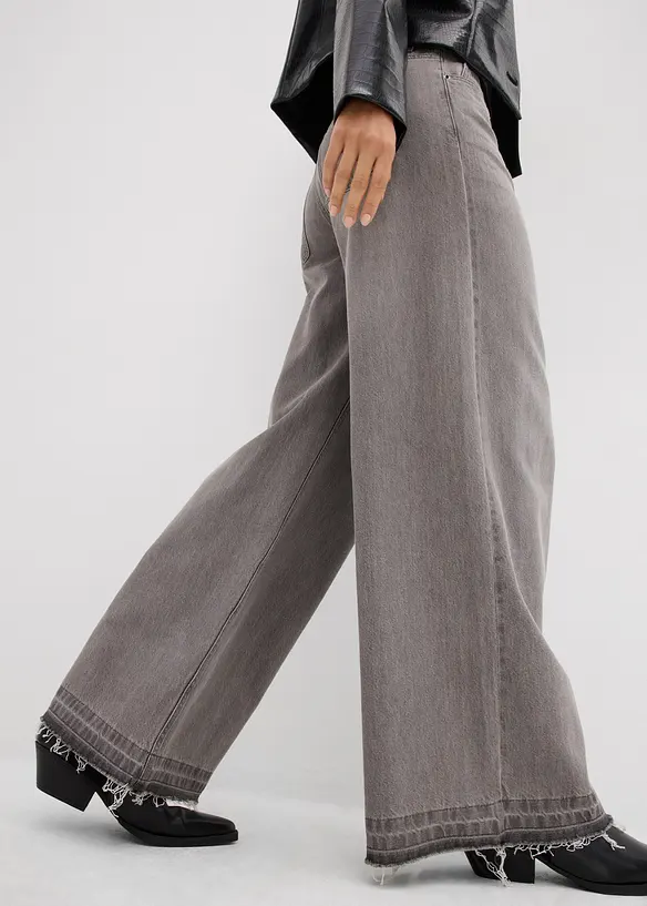 Jean large à taille mi-haute élastiquée, bonprix