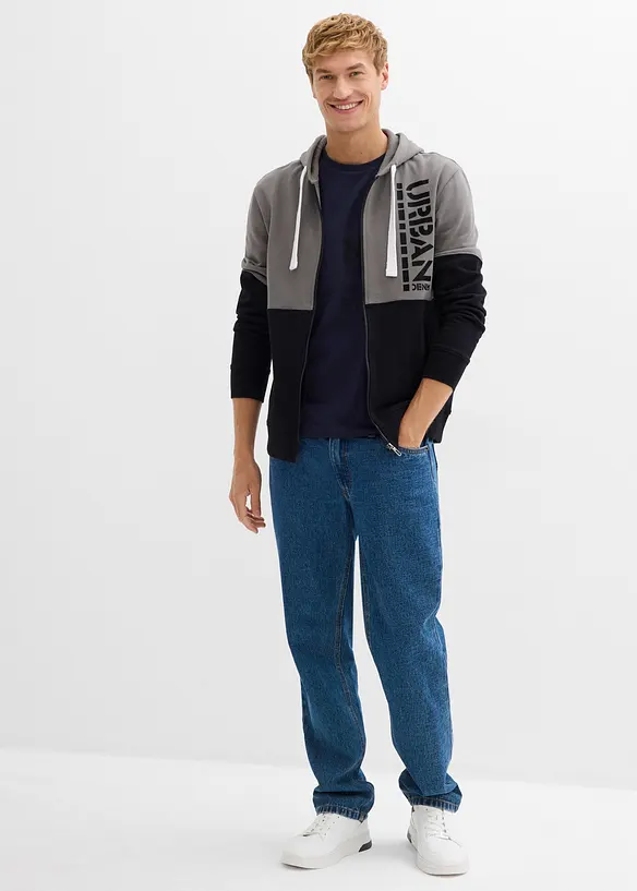 Sweat zippé à capuche 100% coton, bonprix