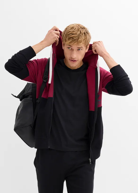 Sweat zippé à capuche 100% coton, bonprix