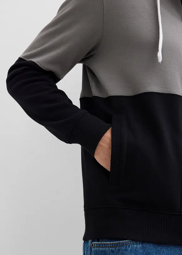 Sweat zippé à capuche 100% coton, bonprix